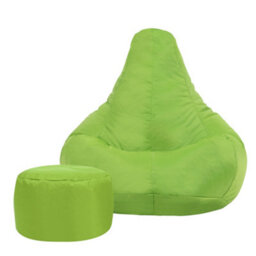 Icon Dalton Adults High Back  Indoor Outdoor Bean Bag Chair & Footstool Pouffe Lime - thumbnail 4