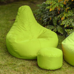 Icon Dalton Adults High Back  Indoor Outdoor Bean Bag Chair & Footstool Pouffe Lime - thumbnail 3