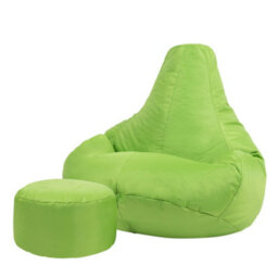 Icon Dalton Adults High Back  Indoor Outdoor Bean Bag Chair & Footstool Pouffe Lime