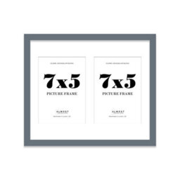 12X10 Inch 2 Opening Photo Collage Frame, Display Two 7X5 Inch Photos, Multi Aperture Family Picture Frame, Grey - thumbnail 2