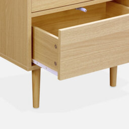 Sweeek - Pair Of Bedside Tables With Wood-Effect Mika Natural 48X40X59 Cm - thumbnail 5