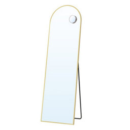 LEDREM Arched Full-Length Standing Mirror With Magnifying Mirror, Tempered Glass, 150 X 40 Cm, Gold - thumbnail 3