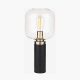 Pacific Lifestyle Industrial Thin Black Metal And Glass Table Lamp - thumbnail 3