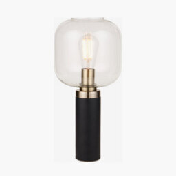 Pacific Lifestyle Industrial Thin Black Metal And Glass Table Lamp - thumbnail 4