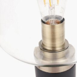 Pacific Lifestyle Industrial Thin Black Metal And Glass Table Lamp - thumbnail 7