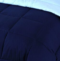 Sleepynights 13.5 Tog Box Reversible Coverless Polycotton Duvet Navy And Sky Blue - thumbnail 3