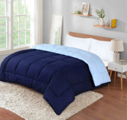 Sleepynights 13.5 Tog Box Reversible Coverless Polycotton Duvet Navy And Sky Blue - thumbnail 2