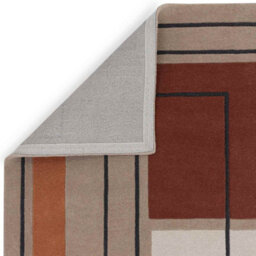 Modern Terracotta Handmade Geometric Wool Easy To Clean Rug For Bedroom & Living Room-120Cm X 170Cm - thumbnail 2