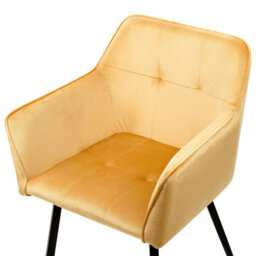 Beliani Set Of 2 Dining Chairs Jasmin Velvet Mustard - thumbnail 7