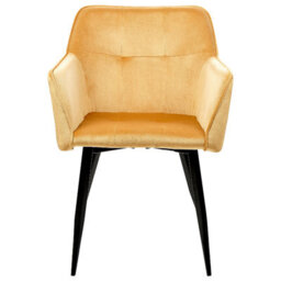 Beliani Set Of 2 Dining Chairs Jasmin Velvet Mustard - thumbnail 4