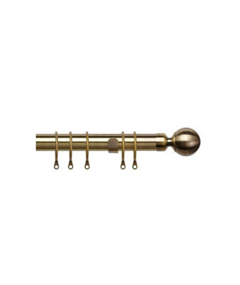 25-28mm Metal Exetendable Curtain Pole Antique Brass 170-300Cm