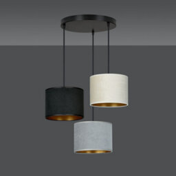 Emibig Lighting Emibig Hilde Pendant Lamp 3 X E27 Black With Black, Grey And White Shade - thumbnail 3