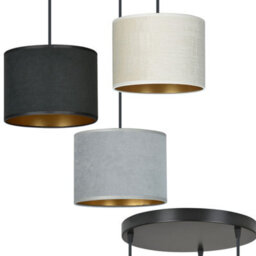 Emibig Lighting Emibig Hilde Pendant Lamp 3 X E27 Black With Black, Grey And White Shade - thumbnail 2