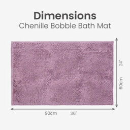 Allure Bath Fashions Chenille Bobble Bath Mat Non Slip 60 X 90Cm - Heather - thumbnail 6