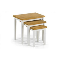 Ashfield Stylish White And Oak Nest Of Tables - thumbnail 2
