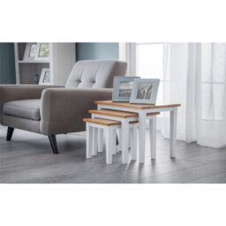 Ashfield Stylish White And Oak Nest Of Tables