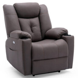 More4Homes Afton Electric Fabric Auto Recliner Armchair Gaming Usb Lounge Sofa Chair Brown - thumbnail 2
