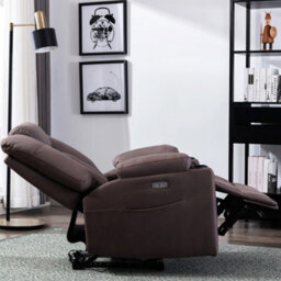 More4Homes Afton Electric Fabric Auto Recliner Armchair Gaming Usb Lounge Sofa Chair Brown - thumbnail 7