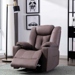 More4Homes Afton Electric Fabric Auto Recliner Armchair Gaming Usb Lounge Sofa Chair Brown