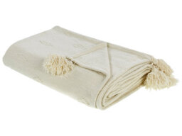 Beliani Bedspread Kazy Cotton 220 X 240 Cm Beige
