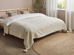 Beliani Bedspread Kazy Cotton 220 X 240 Cm Beige - thumbnail 2