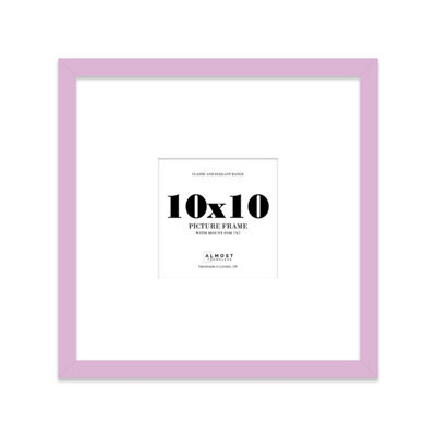 "10X10"" Lilac Picture Frame - 10X10"" Square Frame With 7X7"" Mount For 10X10""/7X7"" Pictures Moderrn Style Thin Edge, 1 Pack" - image 1