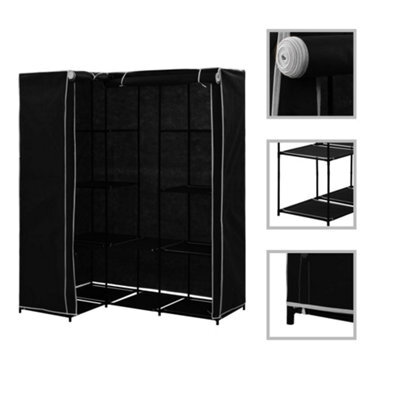 Walplus Corner Wardrobe Black 130X87X169 Cm - image 1
