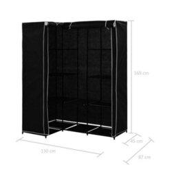 Walplus Corner Wardrobe Black 130X87X169 Cm - thumbnail 7