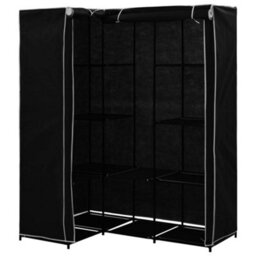 Walplus Corner Wardrobe Black 130X87X169 Cm - thumbnail 2