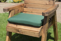 Charles Taylor Wooden Garden Rocker Seat Rocking Chair & Green Cushion - thumbnail 3