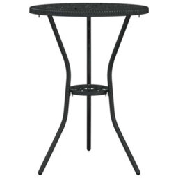 Berkfield Garden Bistro Set 3 Pcs Black Aluminium - thumbnail 5