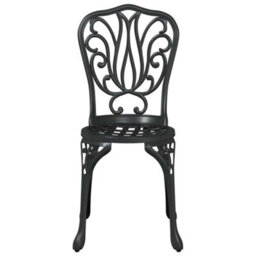 Berkfield Garden Bistro Set 3 Pcs Black Aluminium - thumbnail 7
