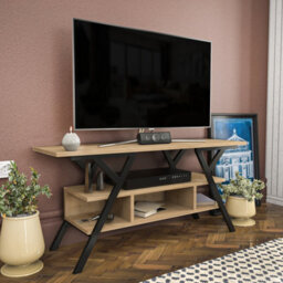 Decorotika Minerva Tv Stand Tv Unit For Tv's Up To 55 Inch Black And Oak - thumbnail 3