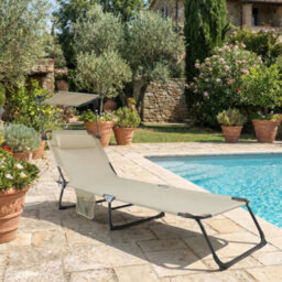 Vcm Sun Lounger Deckchair Garden Lounger Roof - thumbnail 4