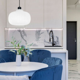 Long Life Lamps Company Oval Globe Ceiling Pendant Light Ribbed Opal Glass Lamp Shade K416 - thumbnail 7