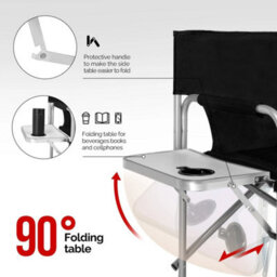 "Director's Chair Folding Oversize Camping Chairs For Adult 23.6"" Wide Seat 300Lb" - thumbnail 4