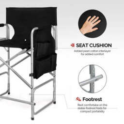 "Director's Chair Folding Oversize Camping Chairs For Adult 23.6"" Wide Seat 300Lb" - thumbnail 5