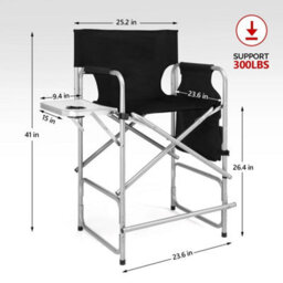 "Director's Chair Folding Oversize Camping Chairs For Adult 23.6"" Wide Seat 300Lb" - thumbnail 2