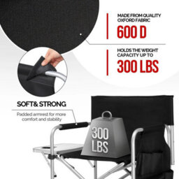 "Director's Chair Folding Oversize Camping Chairs For Adult 23.6"" Wide Seat 300Lb" - thumbnail 3