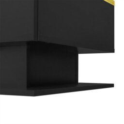 Abrihome 90Cm High-Gloss Led Coffee Table, Side Table With Glass Top & Ambient Lighting, Modern Living Room Centrepiece, Black - thumbnail 6