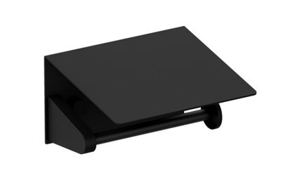 Cosmic Toilet Roll Holder, Black Matt, Wall-Mounted, 13 Cm. Collection Kubic - image 1