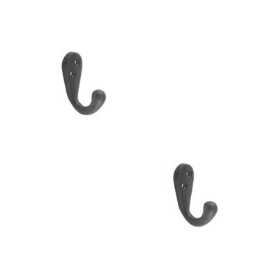 Loops 2 Pack Elegant 55mm Black Robe Hook For Home Decor - Wall Mounted Clothing Hook - image 1
