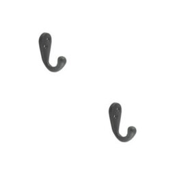 Loops 2 Pack Elegant 55mm Black Robe Hook For Home Decor - Wall Mounted Clothing Hook - thumbnail 1