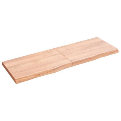 Berkfield Wall Shelf Light Brown 120X40X4 Cm Treated Solid Wood Oak - image 1