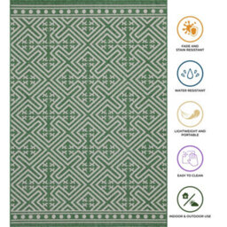 Homeart Outdoor Rugs Easy Cleaning Area Rugs For Balcony,garden,picnic,uv Weather Resistant  Green Cream, 120 X 170 Cm - thumbnail 6