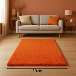 Uetian Extra Thick Heavy 5Cm Pile Soft Shaggy Rugs Modern Area Rugs Bedroom Hall Rugs Orange 80 X 150Cm - thumbnail 1
