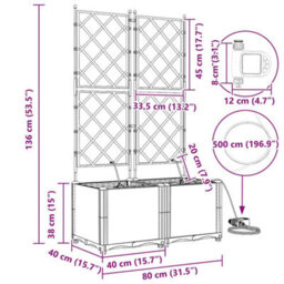 Berkfield Garden Planters Light Grey 80 X 40 X 142 Cm Steel - thumbnail 9