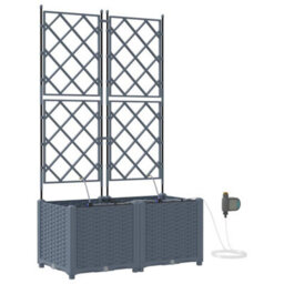 Berkfield Garden Planters Light Grey 80 X 40 X 142 Cm Steel - thumbnail 2