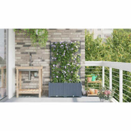 Berkfield Garden Planters Light Grey 80 X 40 X 142 Cm Steel - thumbnail 4