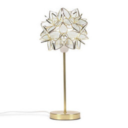 Valuelights Charles Gold Table Lamp With Clear Flower Shade And Bulb - thumbnail 3